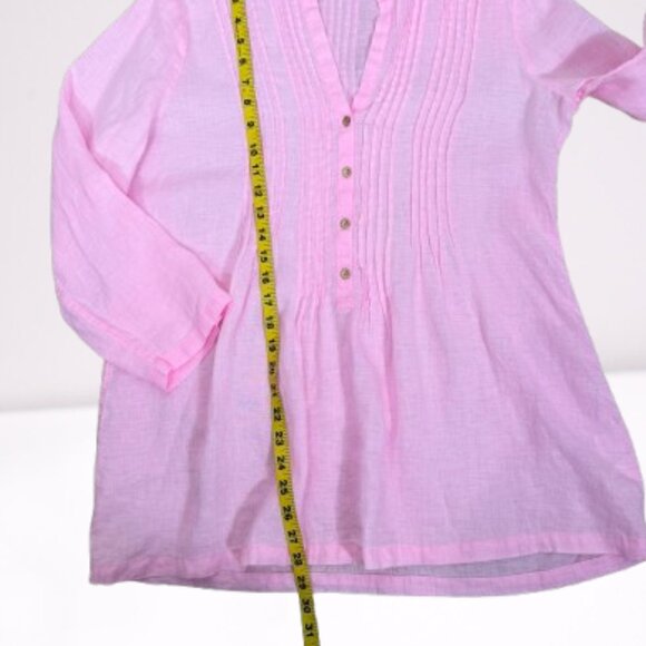 Lilly Pulitzer Sarasota Linen Tunic Top Size M Baby Pink - Picture 9 of 10